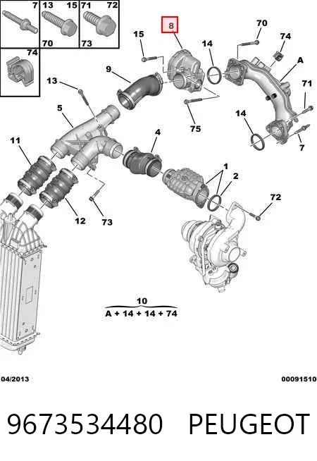 Cuerpo de mariposa 9673534480 Peugeot/Citroen