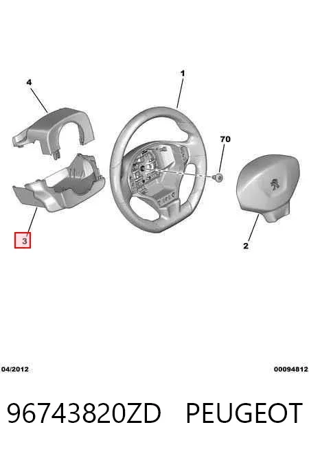 Airbag de volante 96743820ZD Peugeot/Citroen