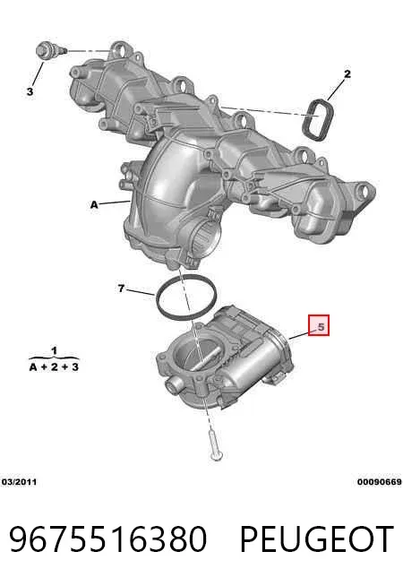 Cuerpo de mariposa 9675516380 Peugeot/Citroen