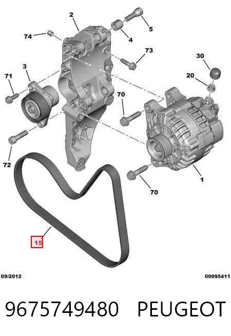 Correa de alternador 9675749480 Peugeot/Citroen