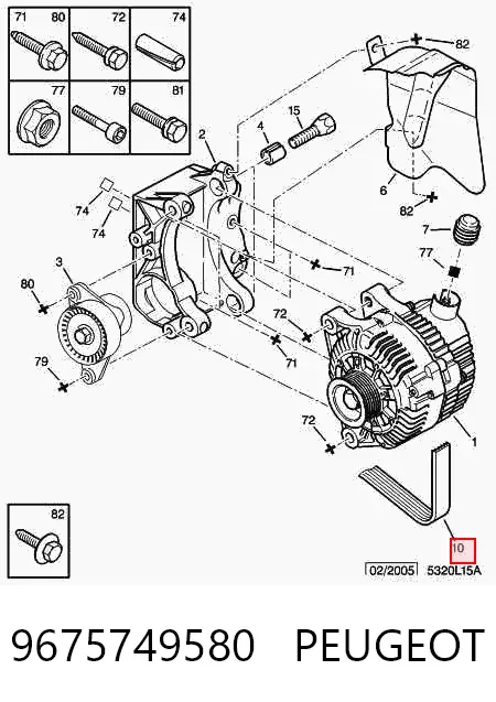 Correa de alternador 9675749580 Peugeot/Citroen