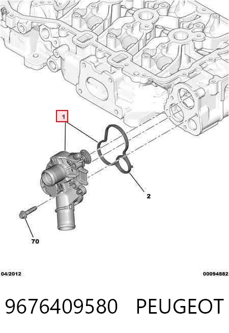 Caja de termostato 9676409580 Peugeot/Citroen