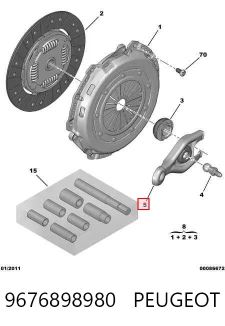Horquilla de embrague 9676898980 Peugeot/Citroen