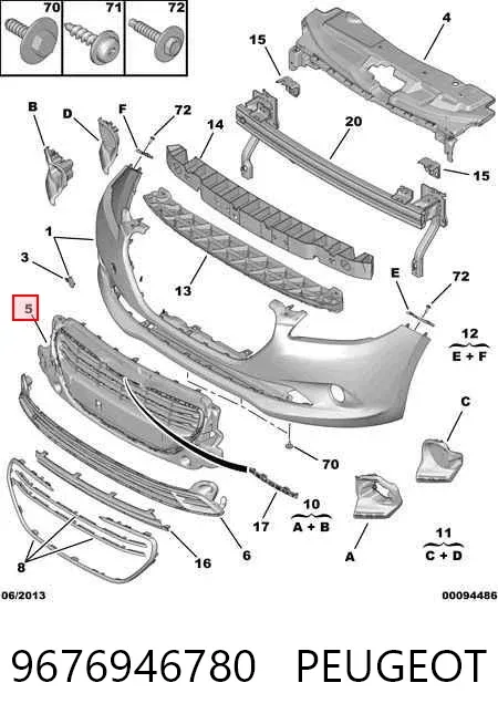Parrilla 9676946780 Peugeot/Citroen