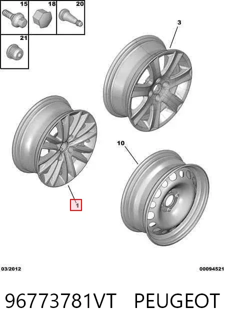 Llantas 96773781VT Peugeot/Citroen
