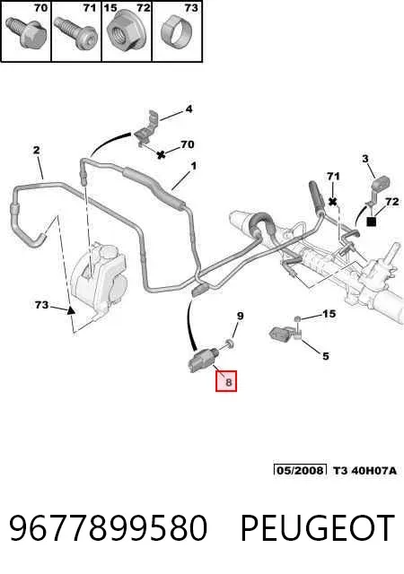 Sensor de la bomba de dirección asistida 9677899580 Peugeot/Citroen