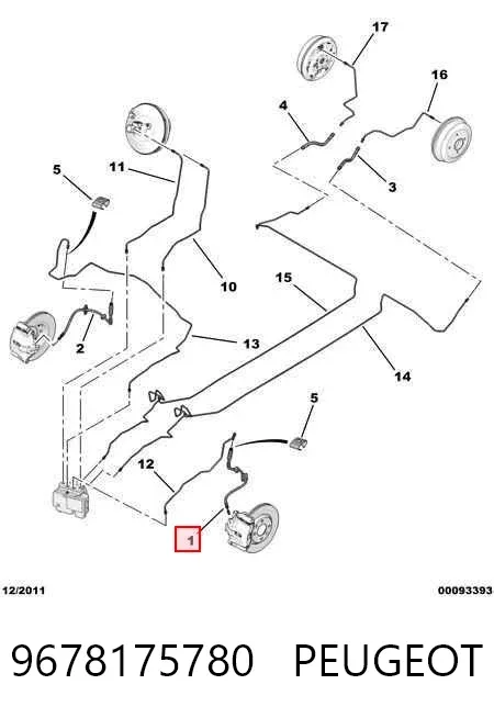 Latiguillos de freno delantero izquierdo 9678175780 Peugeot/Citroen