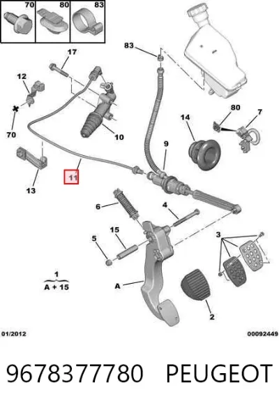 Manguera de embrague PEUGEOT 9678377780