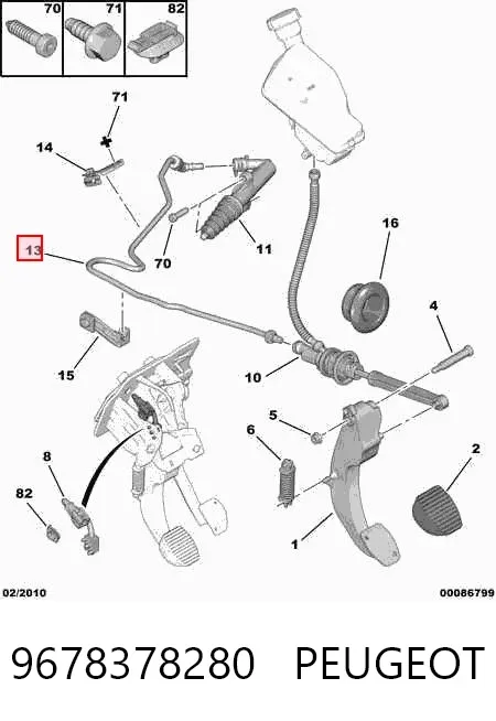 Latiguillo de embrague 9678378280 Peugeot/Citroen