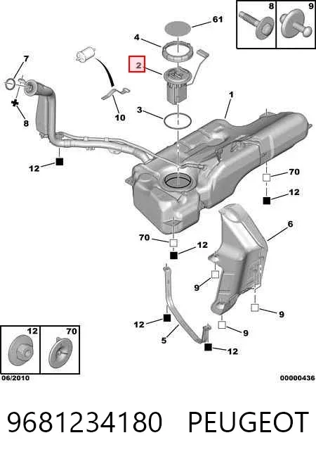 Bomba de gasolina 9681234180 Peugeot/Citroen