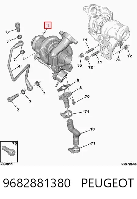 Turbocompresor 9682881380 Peugeot/Citroen