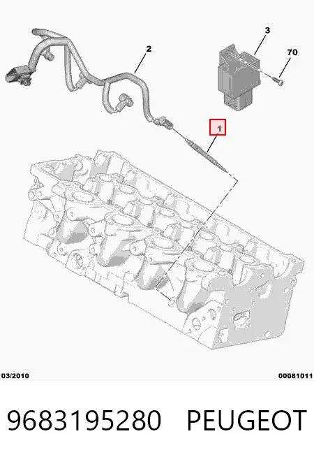 Bujía de precalentamiento 9683195280 Peugeot/Citroen