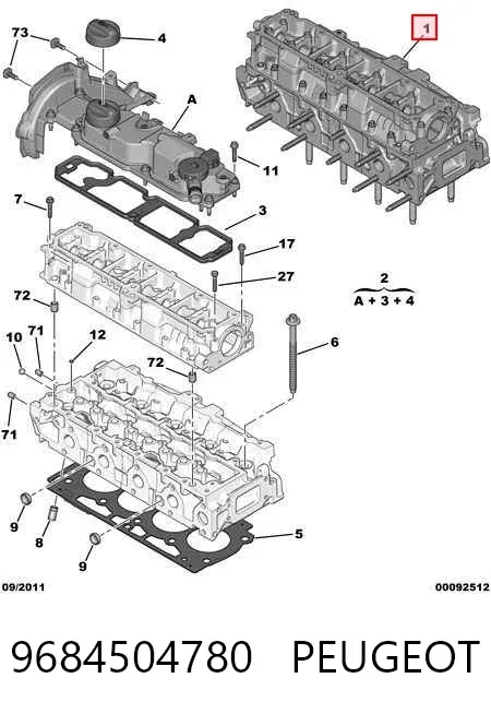 Culata 9684504780 Peugeot/Citroen
