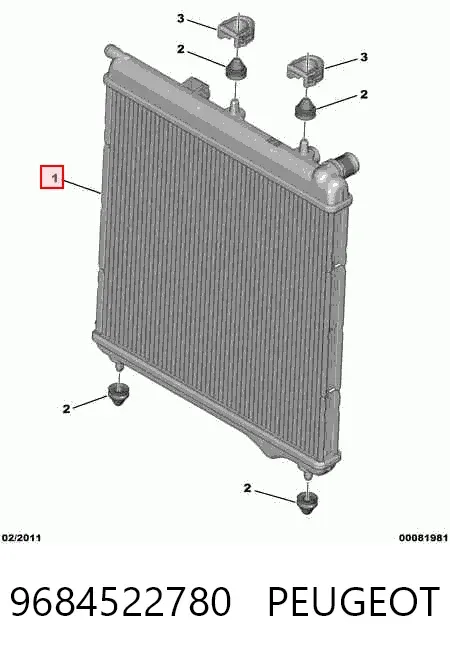 Radiador 9684522780 Peugeot/Citroen
