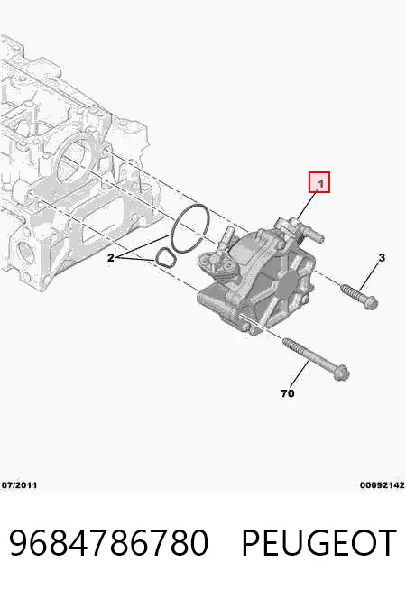 Bomba de vacío 9684786780 Peugeot/Citroen