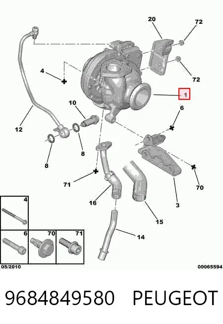 Turbocompresor 9684849580 Peugeot/Citroen