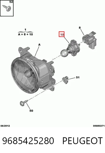 Faro antiniebla izquierdo y derecho 9685425280 Peugeot/Citroen