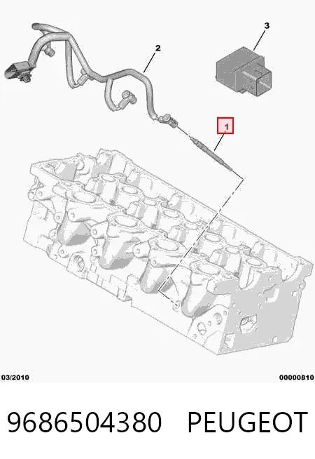 Bujía de precalentamiento 9686504380 Peugeot/Citroen