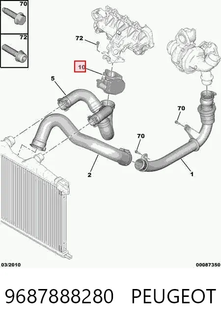 Cuerpo de mariposa 9687888280 Peugeot/Citroen