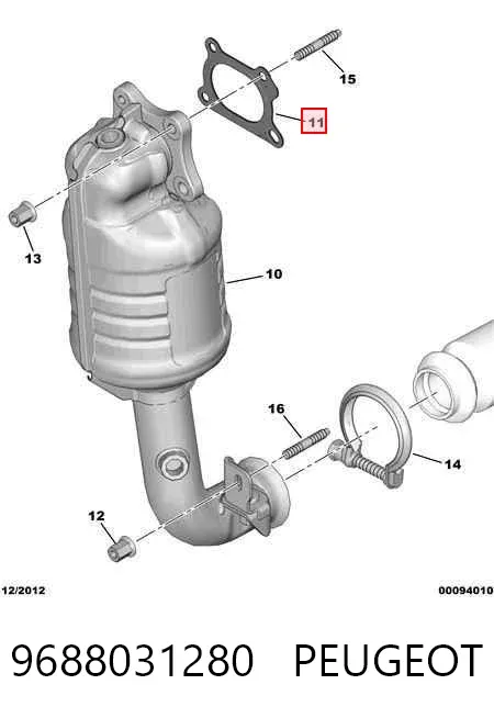 Junta colector escape 9688031280 Peugeot/Citroen