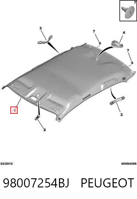 Techo interior 98007254BJ Peugeot/Citroen