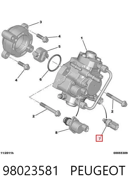 Sensor de temperatura de combustible 98023581 Peugeot/Citroen