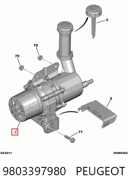 Bomba de dirección 9803397980 Peugeot/Citroen