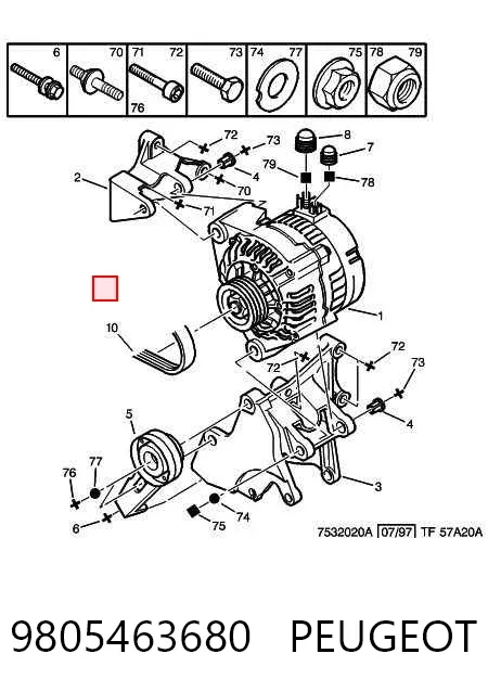 Correa de alternador 9805463680 Peugeot/Citroen