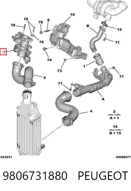 Cuerpo de mariposa 9806731880 Peugeot/Citroen