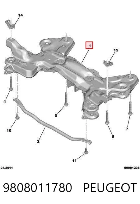 Puente delantero 9808011780 Peugeot/Citroen