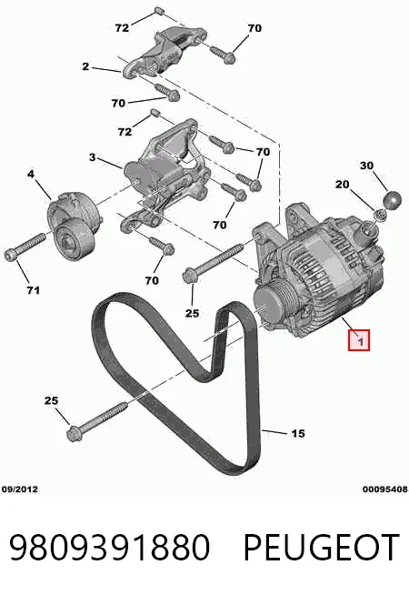 Alternador 9809391880 Peugeot/Citroen