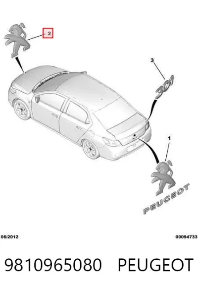 Emblema de capó PEUGEOT 9810965080