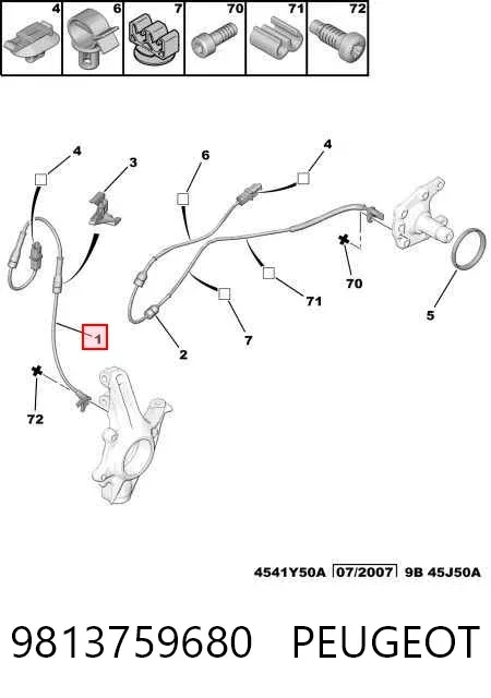 Sensor ABS 9813759680 Peugeot/Citroen