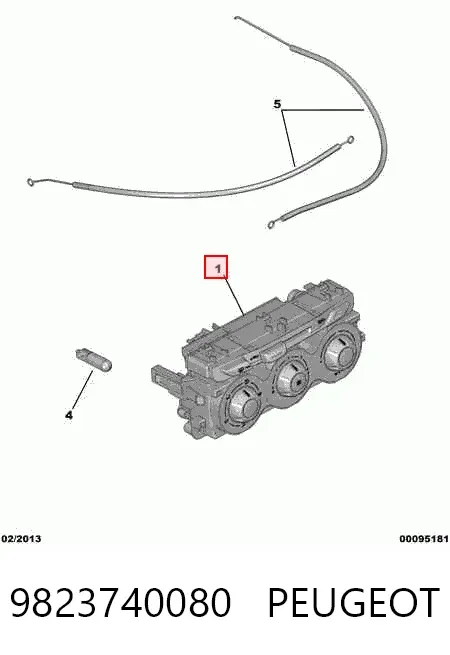 Unidad de control aire acondicionado 9823740080 Peugeot/Citroen