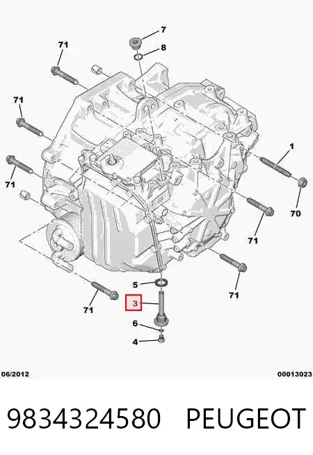 Varilla medidora de aceite de la transmisión automática 9834324580 Peugeot/Citroen