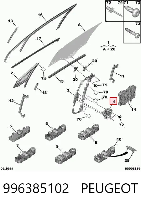 Motor del elevalunas eléctrico 996385102 Peugeot/Citroen