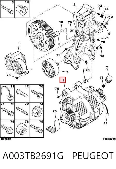 Alternador A003TB2691G Peugeot/Citroen