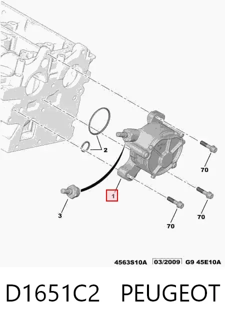 Bomba de vacío D1651C2 Peugeot/Citroen