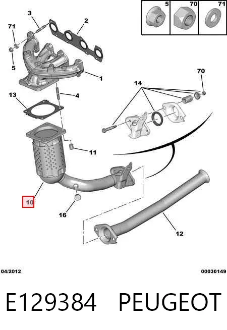 Catalizador E129384 Peugeot/Citroen