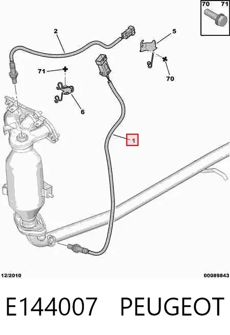 Sonda lambda de oxígeno posterior al catalizador E144007 Peugeot/Citroen