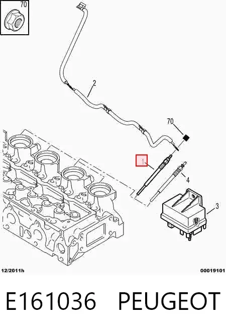 Bujía de precalentamiento E161036 Peugeot/Citroen