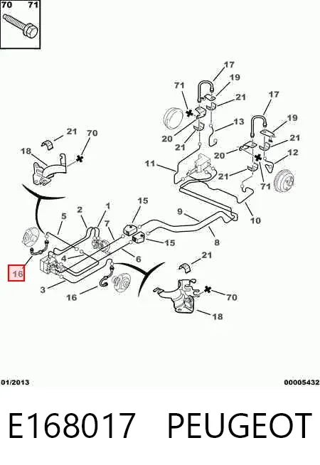 Latiguillos de freno delantero E168017 Peugeot/Citroen