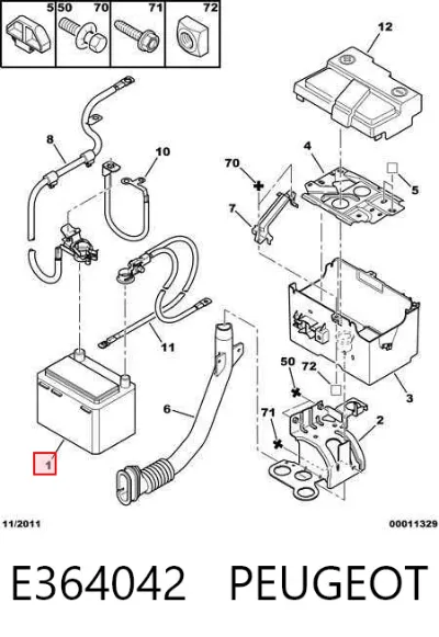Batería de arranque PEUGEOT E364042
