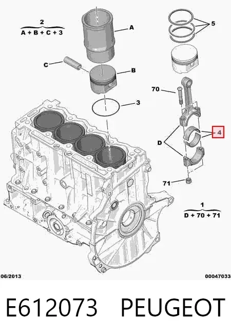 Cojinetes de biela E612073 Peugeot/Citroen