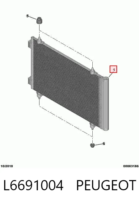 Condensador aire acondicionado L6691004 Peugeot/Citroen