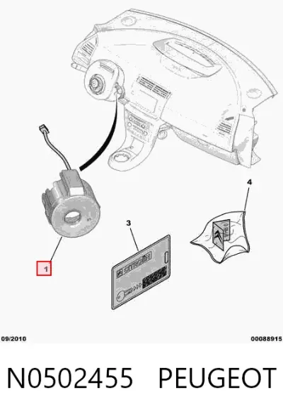 Cerradura de encendido PEUGEOT N0502455