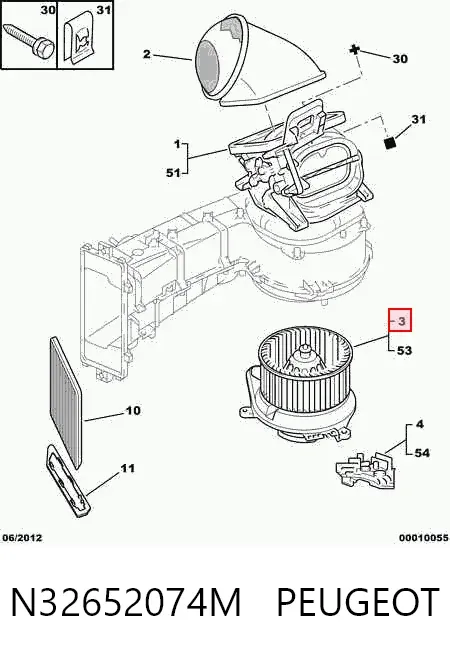 Ventilador habitáculo N32652074M Peugeot/Citroen
