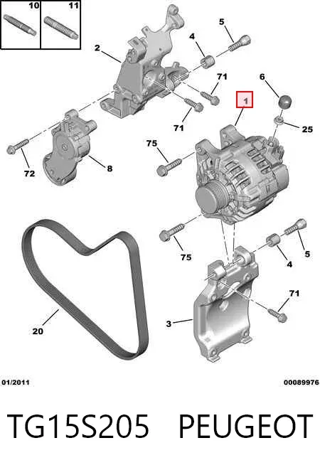 Alternador TG15S205 Peugeot/Citroen