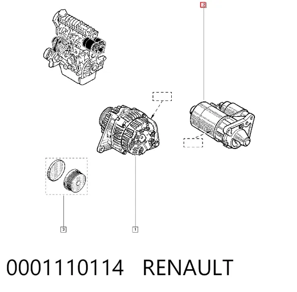 Motor de arranque 0001110114 Renault (RVI)