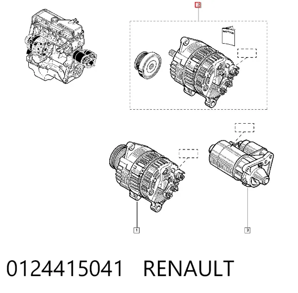 Alternador 0124415041 Renault (RVI)